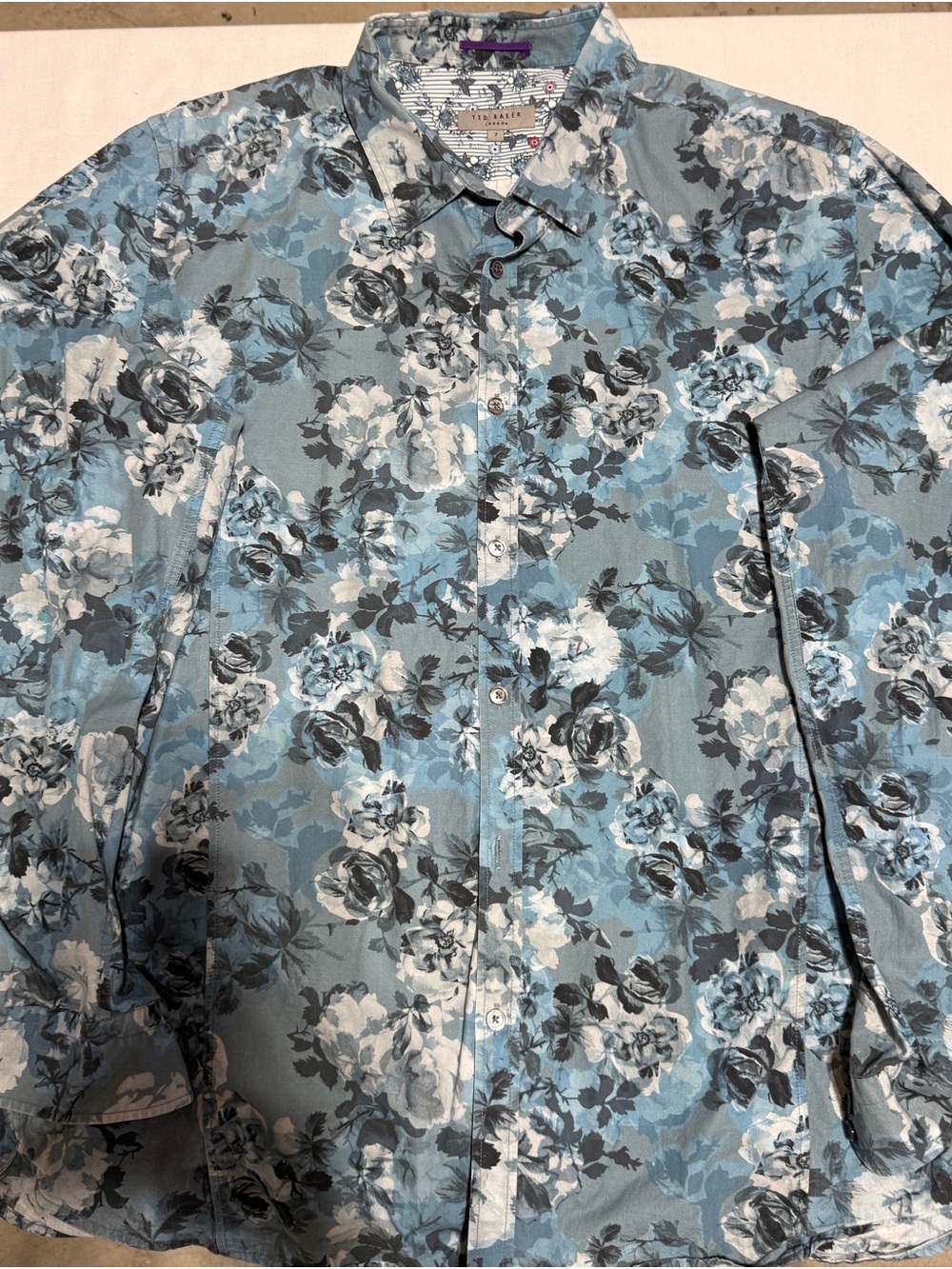 Ted Baker London Men's Floral Button-Up Shirt - Light Blue